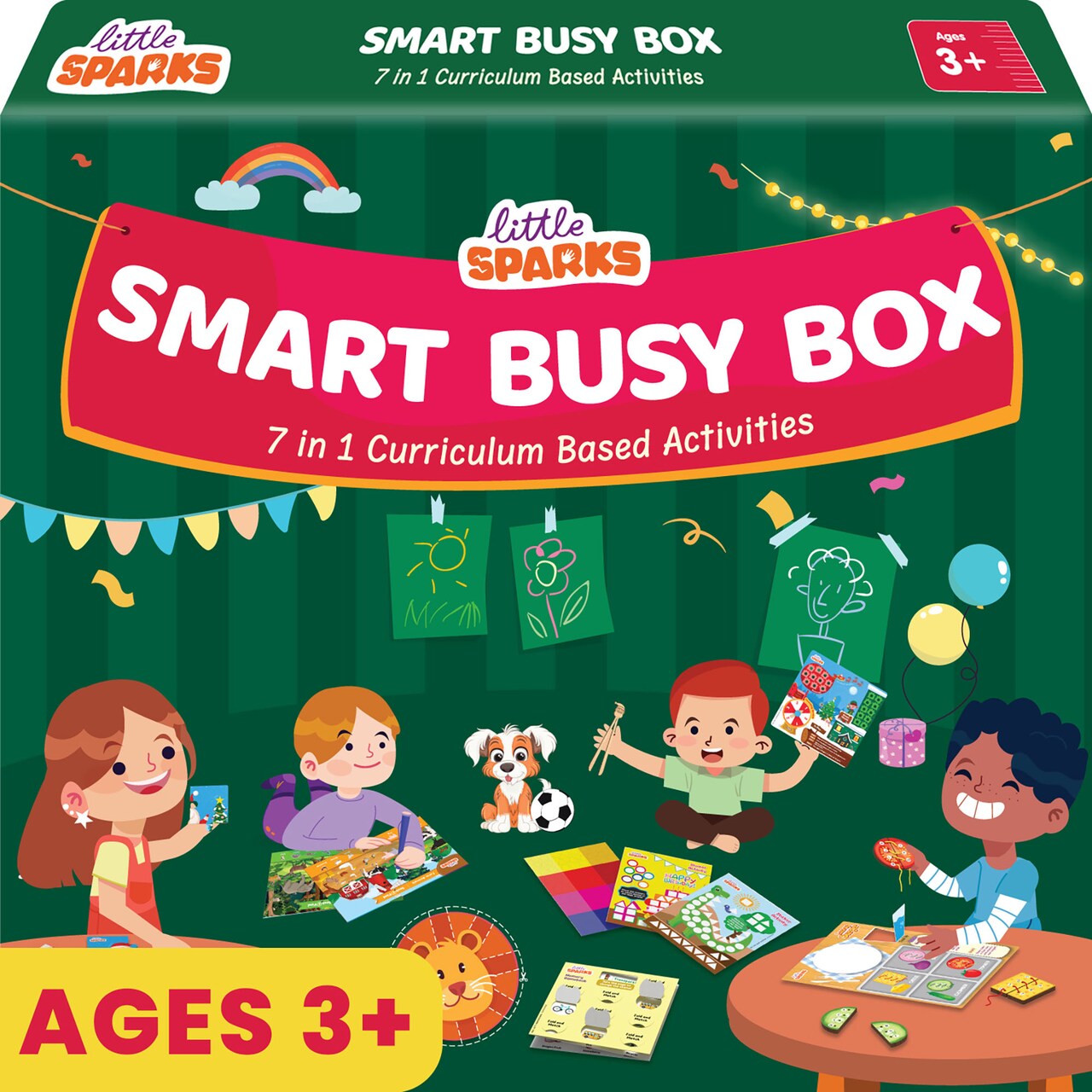 Smartivity: Little Sparks: Smart Busy Box - Montessori 7-In-1 Preschool Learning Kit, Curriculum-Based Crafts & Activities, Developmental Toy, Kids 3+